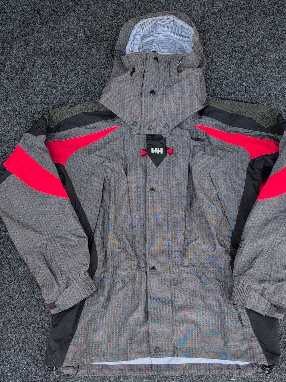 Helly Hansen Equipe Jacket Mens Large Gray Tech Snowboard Ski Waterproof Vented